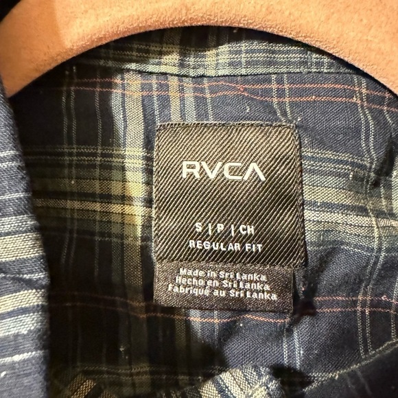 RVCA Neps Plaid Long Sleeve Shirt size S - Picture 9 of 10